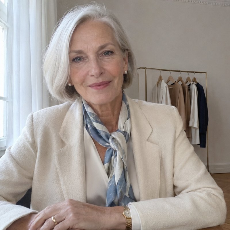 Marianne in ihrem hellen Wohnzimmer